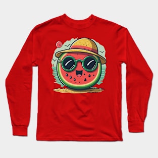 Wear Summer Happiness with This Watermelon Beach Tee Long Sleeve T-Shirt